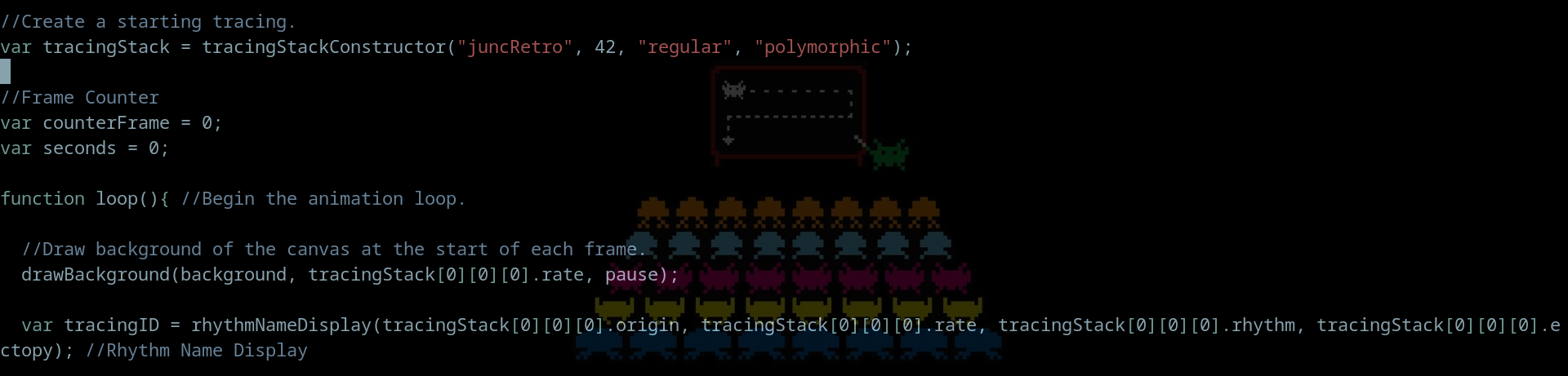 EKG simulator source code snippet.